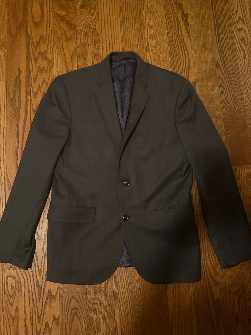 Ted Baker London Charcoal Gray Two-Button Wool Blazer 40S